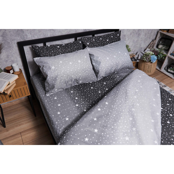 Фото - Комплект постільної білизни Moon&Star Мікросатин Premium «Starry Night» 143х210 см нав. 2х40х60 (MS-820005125)