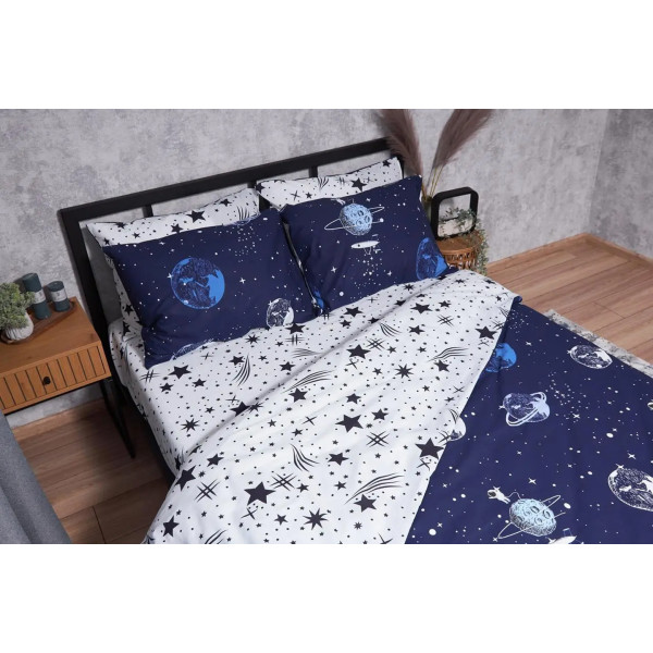 Фото - Комплект постільної білизни дитячий Moon&Star Ranforce Elite «Cosmos» 110х140 нав. 2х50х70 (MS-830000171)