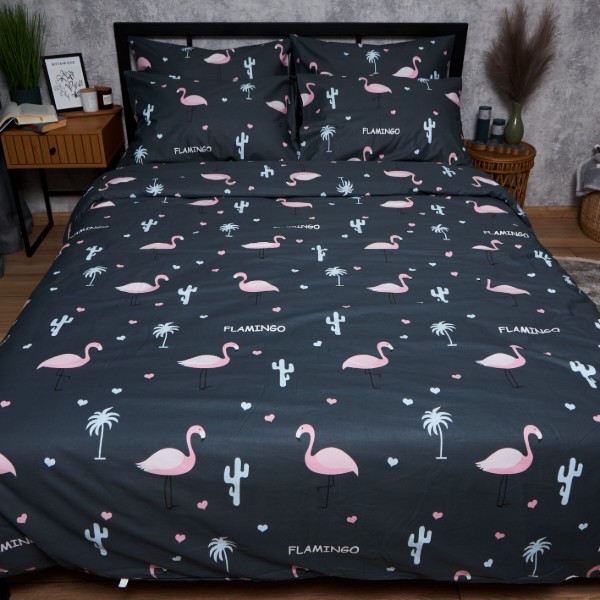 Фото - Комплект постельного белья Moon&Star Satin Elit Flamingo 160х220 нав. 4х50х70 (MS-820008318)