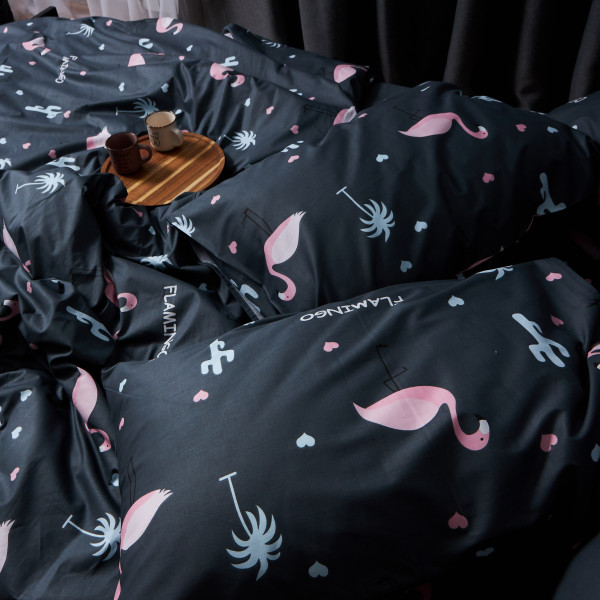 Фото - Комплект постільної білизни Moon&Star Satin Elit «Flamingo» King Size 220x240 см нав. 2х40х60 (MS-820008295)