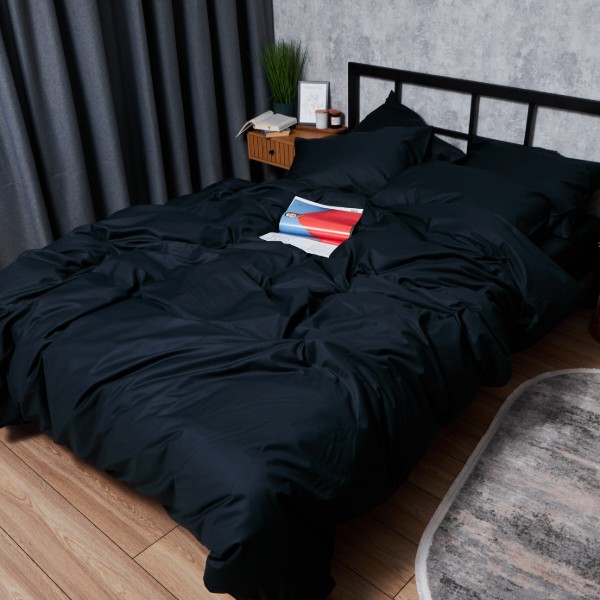 Фото - Комплект постельного белья Moon&Star Satin Premium Black Velvet 160х220х2 нав. 2х70х70 (MS-820008502)