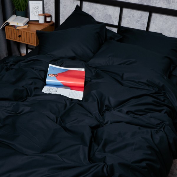 Фото - Комплект постельного белья Moon&Star Satin Premium Black Velvet 160х220х2 нав. 2х70х70 (MS-820008502)