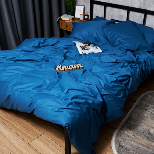 Фото - Комплект постельного белья Moon&Star Satin Premium Deep Blue 143х210х2 нав. 4х50х70 (MS-820008533)