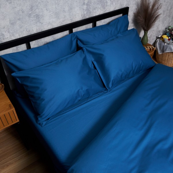 Фото - Комплект постельного белья Moon&Star Satin Premium Deep Blue 143х210х2 нав. 2х40х60 (MS-820008530)