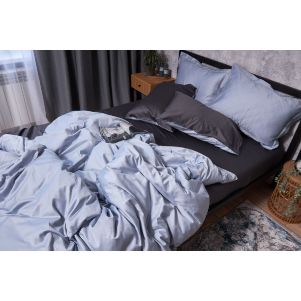 Фото - Комплект постільної білизни Moon&Star Satin Premium Skyline Gray 143х210х2 нав. 2х40х60 (MS-820002883)
