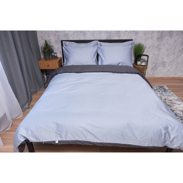 Фото - Комплект постільної білизни Moon&Star Satin Premium Skyline Gray 143х210х2 нав. 2х40х60 (MS-820002883)