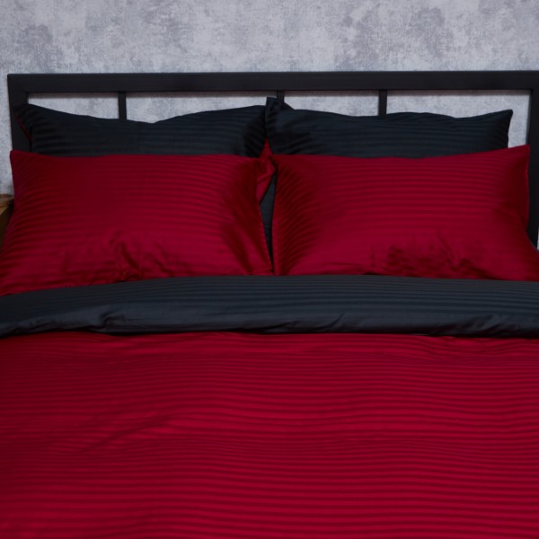 Фото - Комплект постельного белья Moon&Star Satin Stripe Dark Romance 143х210х2 нав. 4х70х70 (MS-820008569)