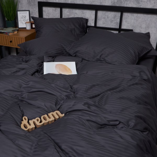 Фото - Комплект постельного белья Moon&Star Satin Stripe Dark Serenity 143х210 нав. 4х70х70 (MS-820008594)