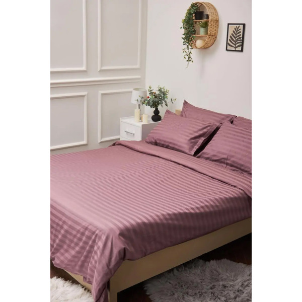 Фото - Комплект постільної білизни дитячий Moon&Star 110х140 нав. 2х40х40 Garnet Satin Stripe (MS-830000176)