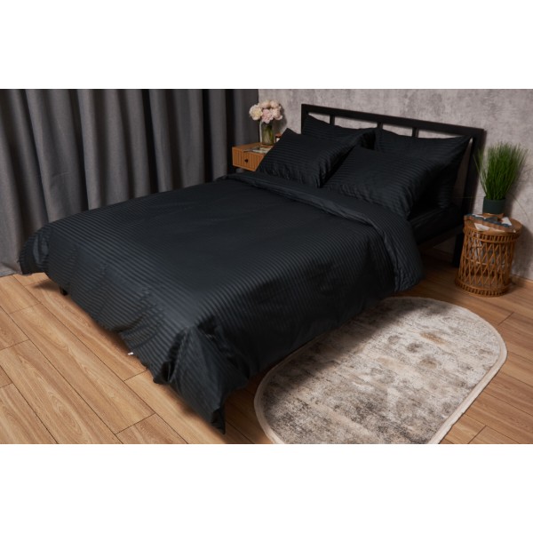 Фото - Комплект постельного белья Moon&Star Satin Stripe Midnight Luxe 160х220 нав. 4х70х70 (MS-820005274)