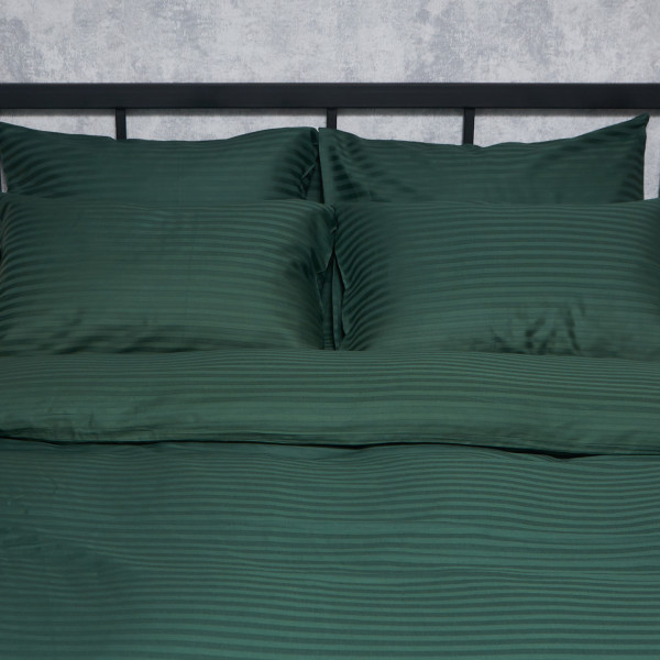 Фото - Комплект постільної білизни Moon&Star Satin Stripe Mystic Green 160х220х2 нав. 4х50х70 (MS-820008643)