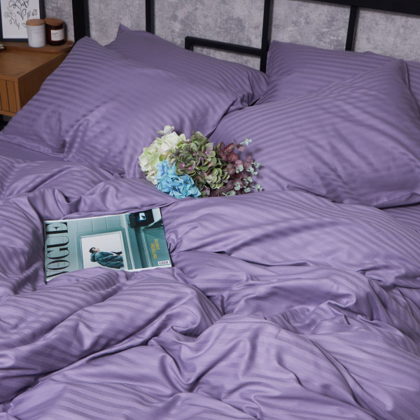 Фото - Комплект постільної білизни Moon&Star Satin Stripe Soft Lilac 160х220 нав. 2х40х60 (MS-820008700)