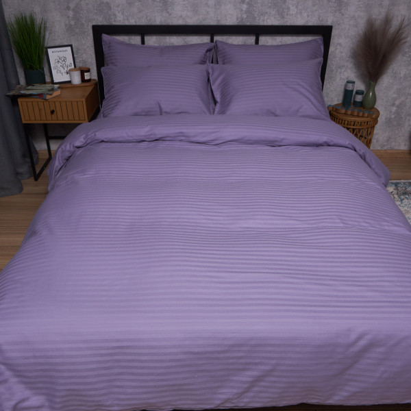 Фото - Комплект постільної білизни Moon&Star Satin Stripe Soft Lilac 143х210 (MS-820008696)