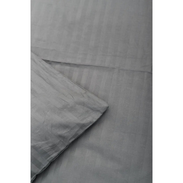 Фото - Комплект постільної білизни дитячий Moon&Star Satin Stripe, Stripe Gray 110х140 нав. 2х40х40 (MS-830000208)