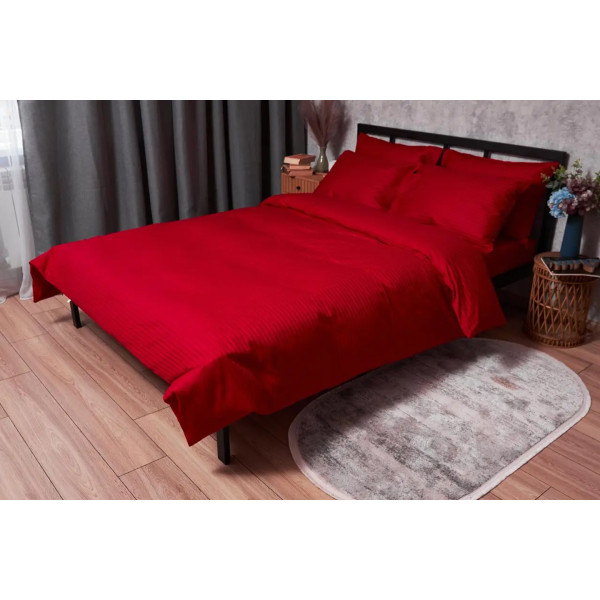 Фото - Комплект постільної білизни дитячий Moon&Star Satin Stripe, Stripe Red 110х140 нав. 2х40х60 (MS-830000201)