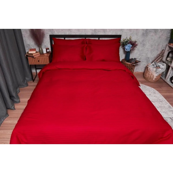 Фото - Комплект постільної білизни дитячий Moon&Star Satin Stripe, Stripe Red 110х140 нав. 2х50х50 (MS-830000202)