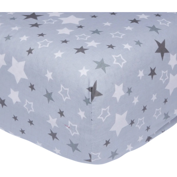 Фото - Простынь двуспальная Moon&Star на резинке Silver Stars Бязь Gold Люкс 180х200х20 см (MS-850000896)