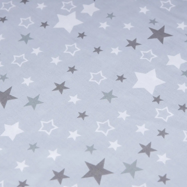 Фото - Простирадло полуторне Moon&Star Silver Stars Бязь Gold Люкс 140х190х20 см (MS-850000889)