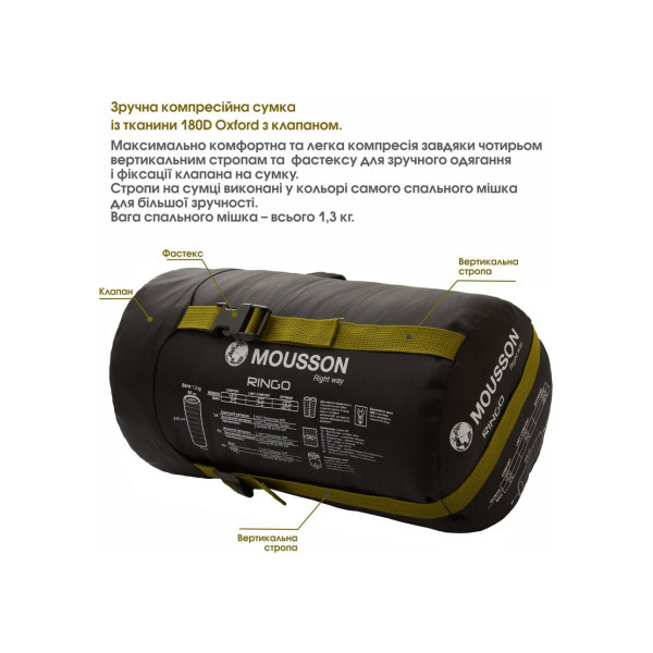 Фото - Спальний мішок Mousson RINGO R OLIVE