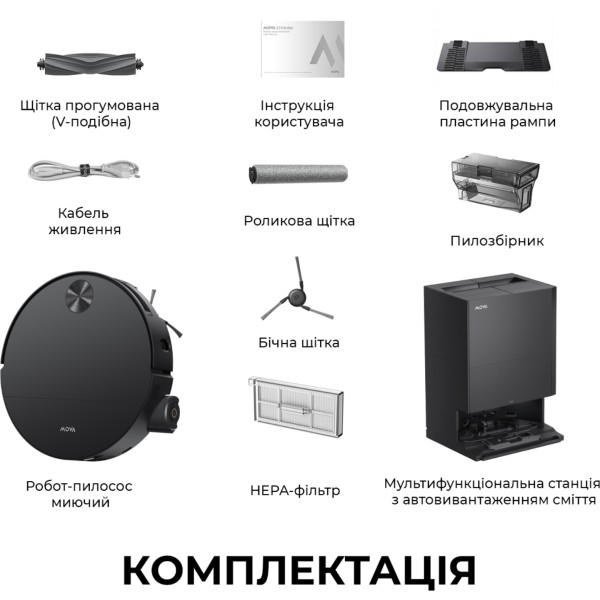 Фото - Робот-пылесос моющий Mova S70 Roller Black (RLZ12SE-Bl)