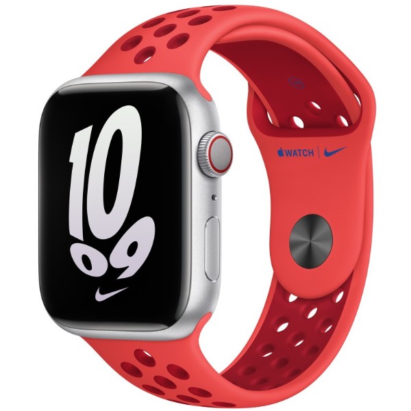 Фото - Ремешок для смарт-часов Apple 45mm Bright Crimson/Gym Red Nike Sport Band