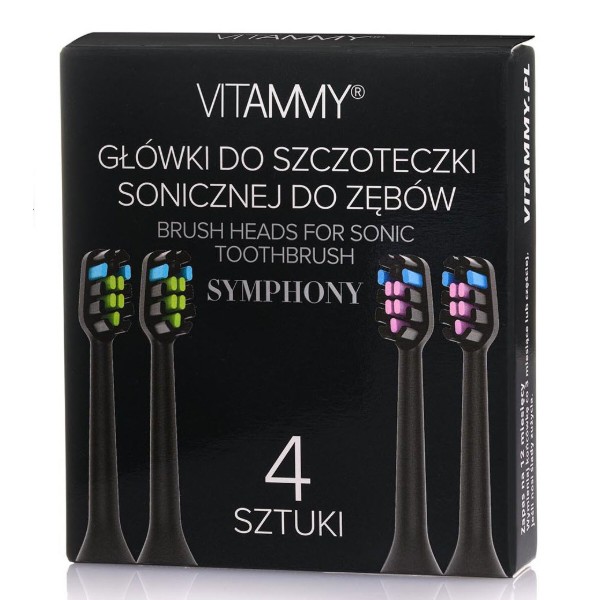 Фото - Насадка для зубної щітки Vitammy Symphony 4 шт. Black (TH1911-4 black)