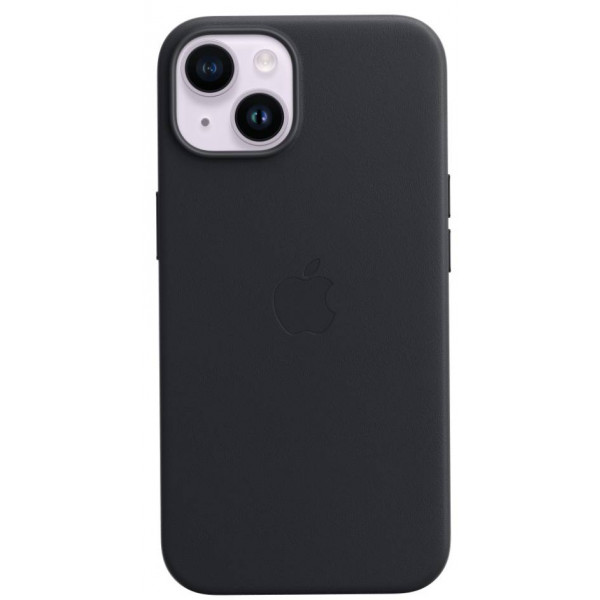Фото - Чохол для смартфону Apple iPhone 14 Leather Case with MagSafe - Midnight (MPP43)