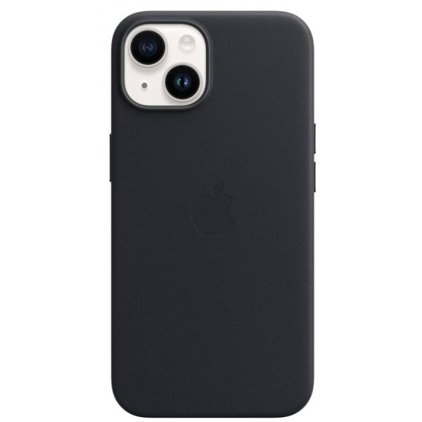 Фото - Чохол для смартфону Apple iPhone 14 Leather Case with MagSafe - Midnight (MPP43)