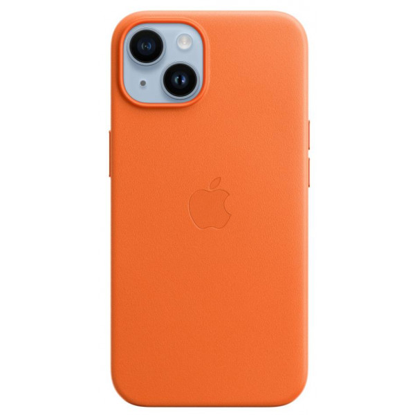 Фото - Чехол для смартфона Apple iPhone 14 Leather Case with MagSafe - Orange (MPP83)