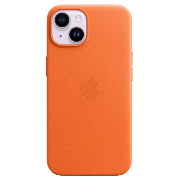 Фото - Чехол для смартфона Apple iPhone 14 Leather Case with MagSafe - Orange (MPP83)