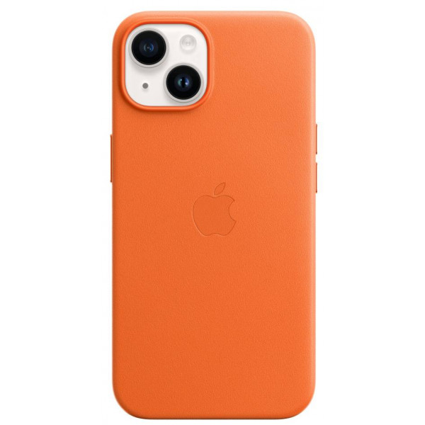 Фото - Чехол для смартфона Apple iPhone 14 Leather Case with MagSafe - Orange (MPP83)