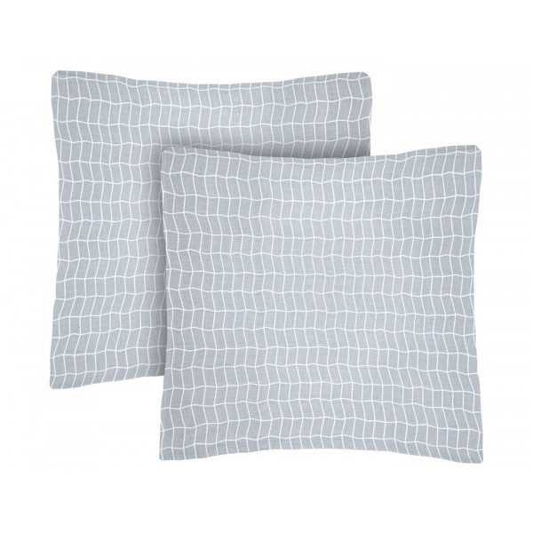 Фото - Наволочка Home Line 70х70 2 шт. ПАРКЕТ сіро-блакитний (183259)