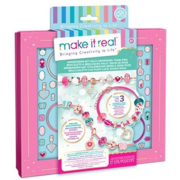 Фото - Набір для виготовлення прикрас Make it Real Браслети Рожеве сяйво 27 ел. (MR1722)