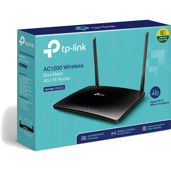 Фото - Маршрутизатор інтернет WiFi5+4G TP-Link Archer MR400