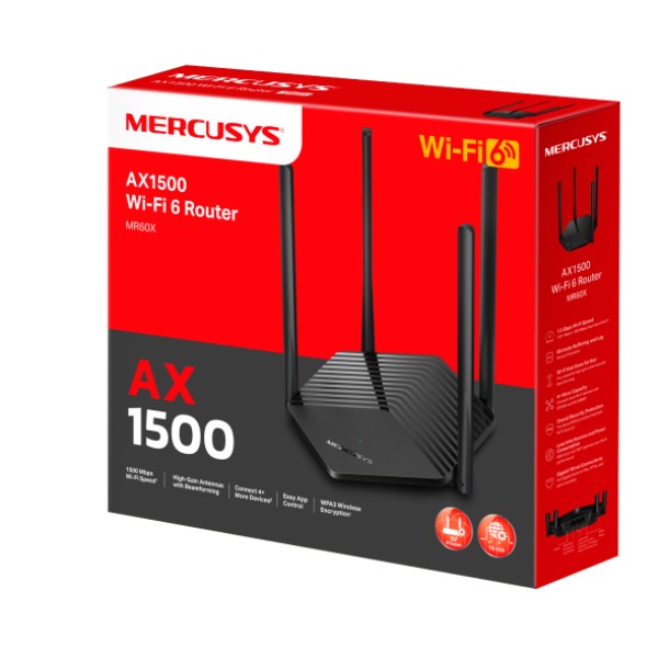 Фото - Маршрутизатор інтернет WiFi6 Mercusys MR60X
