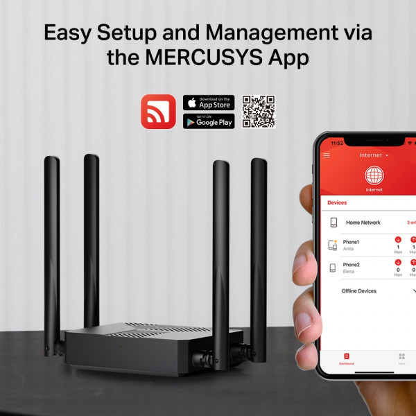 Фото - Маршрутизатор інтернет WiFi6 Mercusys MR62X