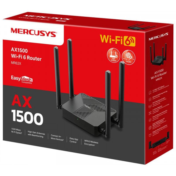 Фото - Маршрутизатор інтернет WiFi6 Mercusys MR62X