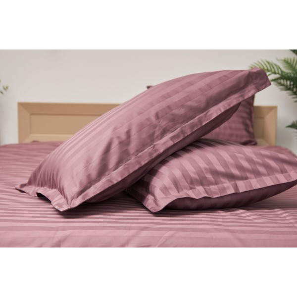 Фото - Комплект постільної білизни Moon&Star 143х210х2 нав. 4х70х70 Garnet Satin Stripe (MS-820000554)