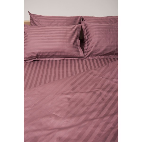 Фото - Комплект постільної білизни Moon&Star 143х210х2 нав. 4х70х70 Garnet Satin Stripe (MS-820000554)