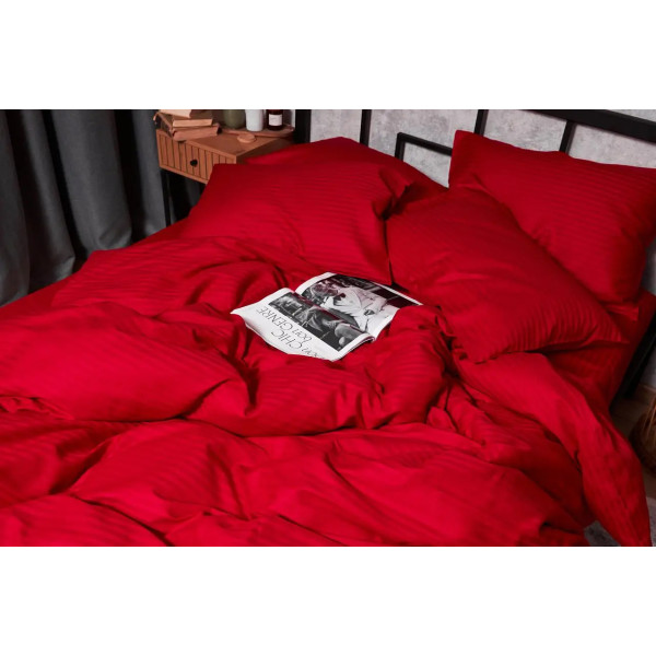 Фото - Комплект постільної білизни Moon&Star Satin Stripe Stripe Red 200х220 (MS-820003580)