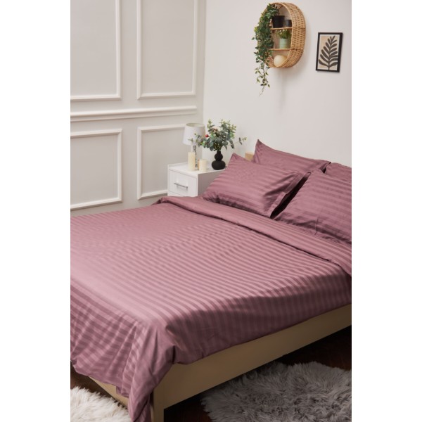 Фото - Комплект постільної білизни Moon&Star 143х210х2 нав. 4х70х70 Garnet Satin Stripe (MS-820000554)