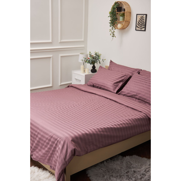 Фото - Комплект постільної білизни Moon&Star King Size 220x240 Garnet Satin Stripe (MS-820000526)