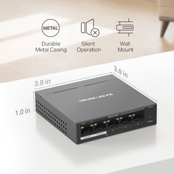 Фото - Коммутатор локальної мережі (Switch) Mercusys MS105GP