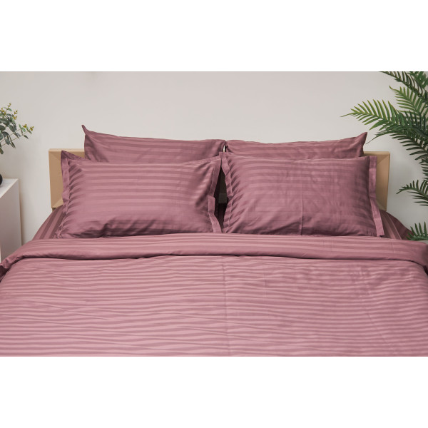 Фото - Комплект постільної білизни Moon&Star King Size 220x240 Garnet Satin Stripe (MS-820000526)