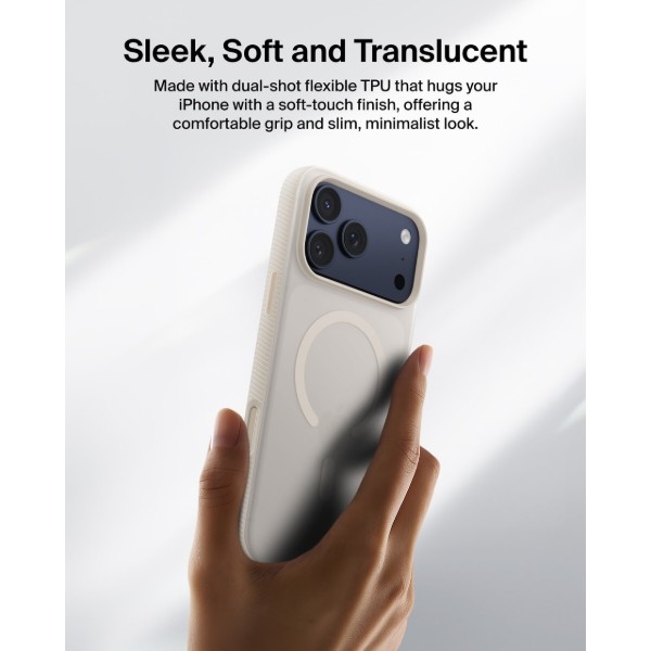 Фото - Чохол для смартфону Belkin for iPhone 17 Pro Max Magnetic Protective Grip Sand (MSA036HQSA)