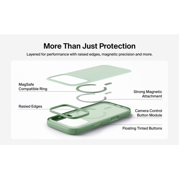 Фото - Чохол для смартфону Belkin for iPhone 17 Pro Max Magnetic Protective Grip Sage (MSA036HQSE)