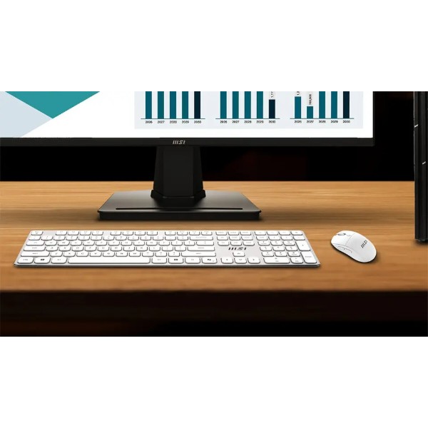 Фото - Клавіатура + миша бездротова MSI FORGE K210 W COMBO WHITE UA Wireless (S11-43UA305-Y92)