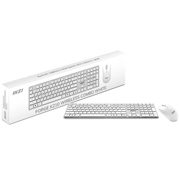 Фото - Клавіатура + миша бездротова MSI FORGE K210 W COMBO WHITE UA Wireless (S11-43UA305-Y92)