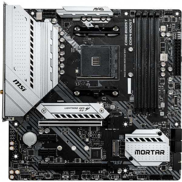 Фото - Материнська плата MSI MAG B550M Mortar Wi-Fi Socket AM4