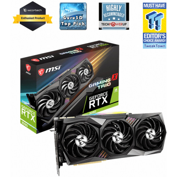 Фото - Видеокарта MSI Nvidia GeForce (RTX 3090 GAMING X TRIO 24G)